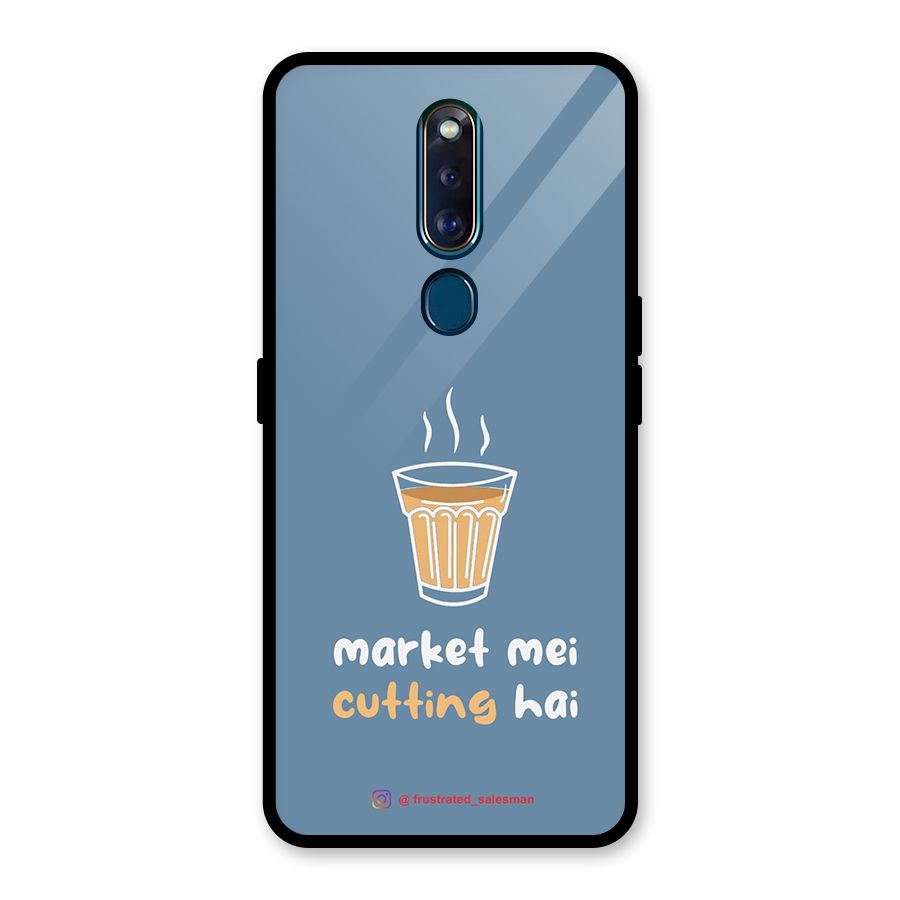 Market Mei Cutting Hai SteelBlue Glass Back Case for Oppo F11 Pro
