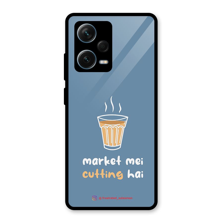 Market Mei Cutting Hai SteelBlue Glass Back Case for Redmi Note 12 Pro Plus 5G