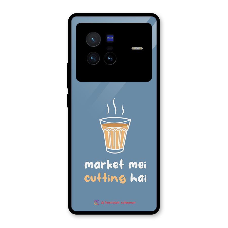 Market Mei Cutting Hai SteelBlue Glass Back Case for Vivo X80