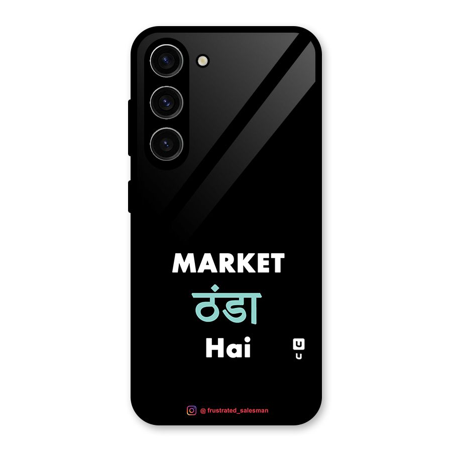 Market Thanda Hai Black Glass Back Case for Galaxy S23