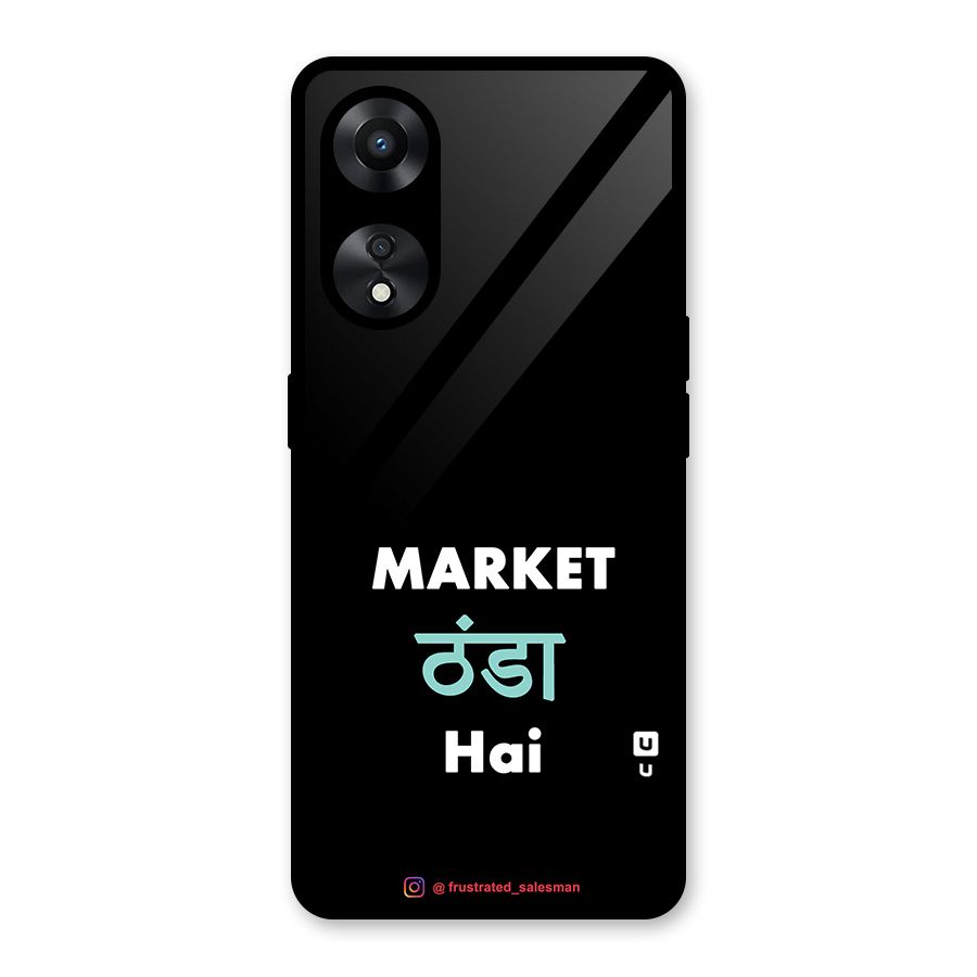 Market Thanda Hai Black Glass Back Case for Oppo A78