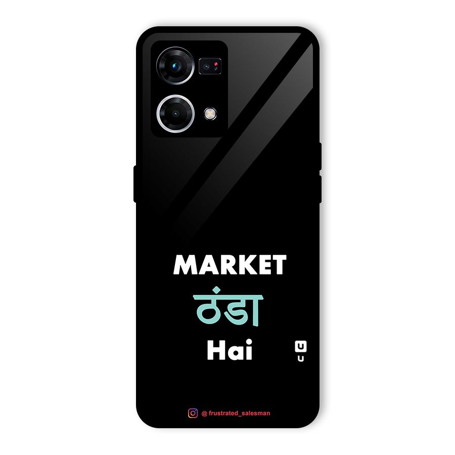 Market Thanda Hai Black Glass Back Case for Oppo F21s Pro 4G