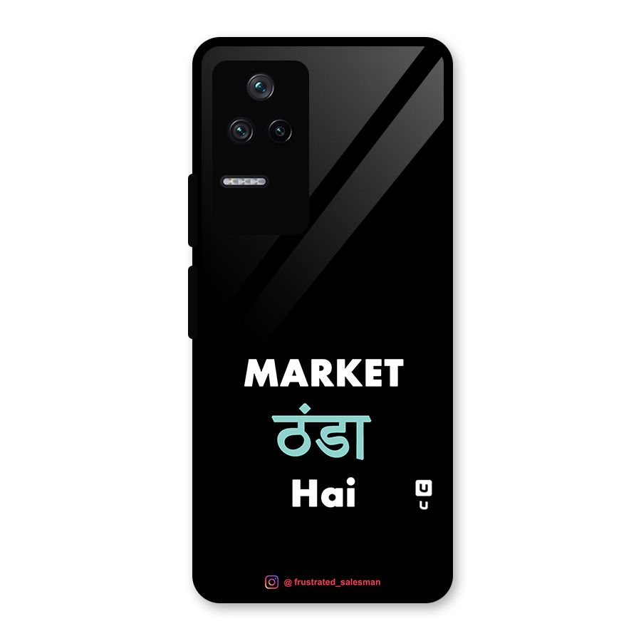 Market Thanda Hai Black Glass Back Case for Poco F4 5G
