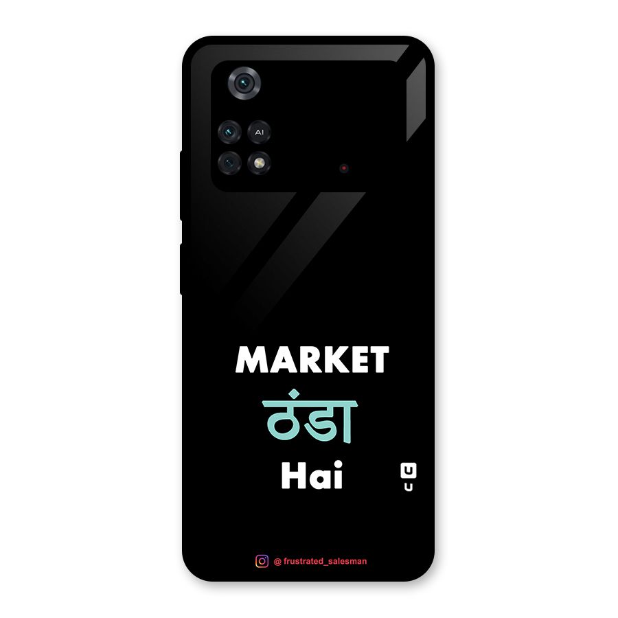 Market Thanda Hai Black Glass Back Case for Poco M4 Pro 4G
