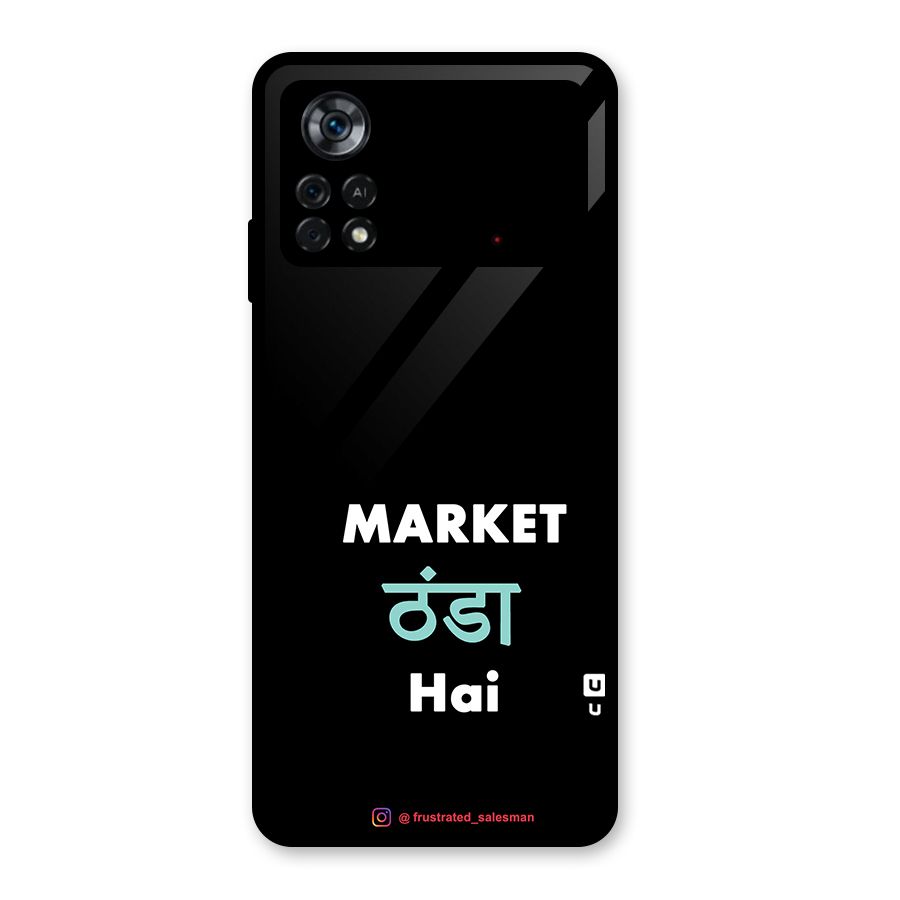 Market Thanda Hai Black Glass Back Case for Poco X4 Pro 5G