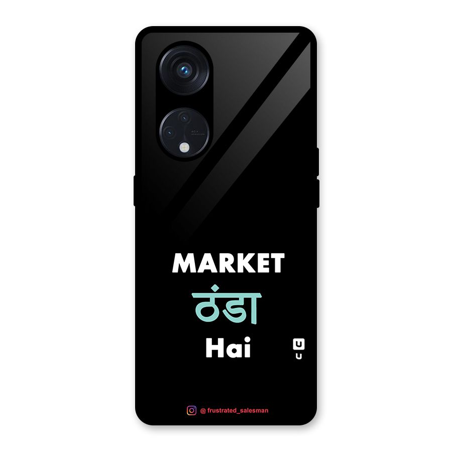 Market Thanda Hai Black Glass Back Case for Reno8 T 5G
