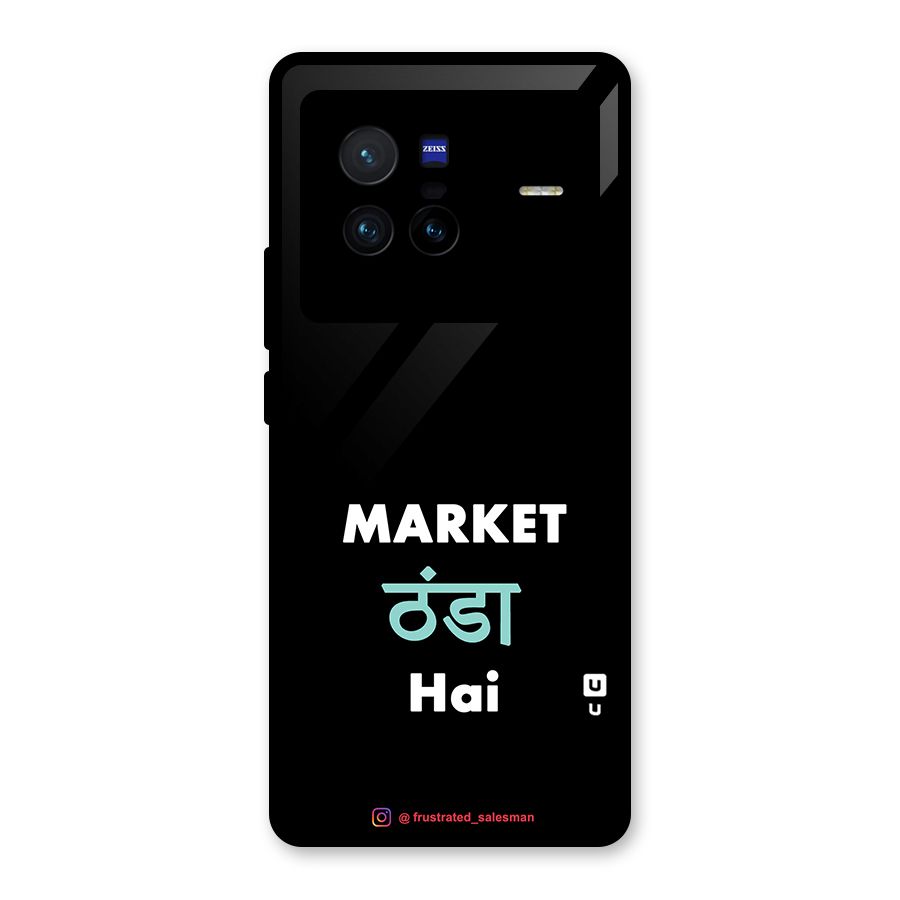 Market Thanda Hai Black Glass Back Case for Vivo X80