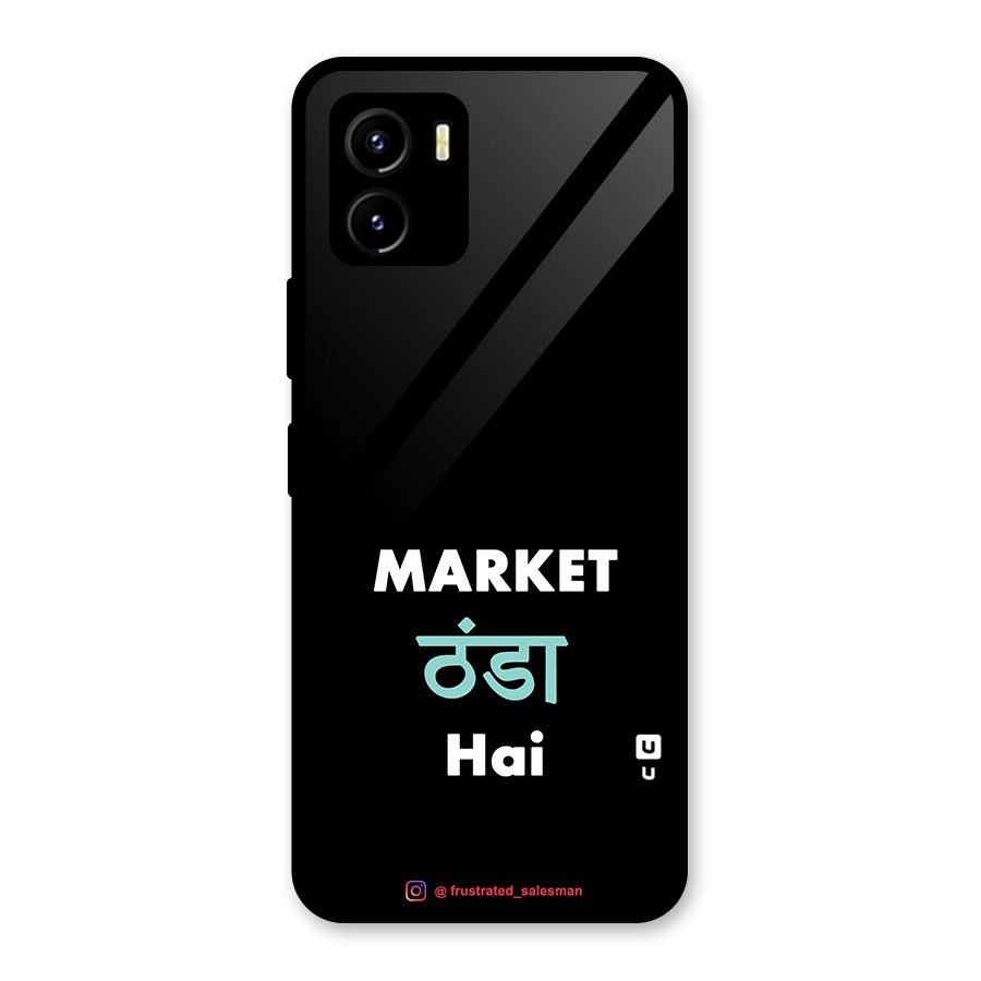 Market Thanda Hai Black Glass Back Case for Vivo Y15s