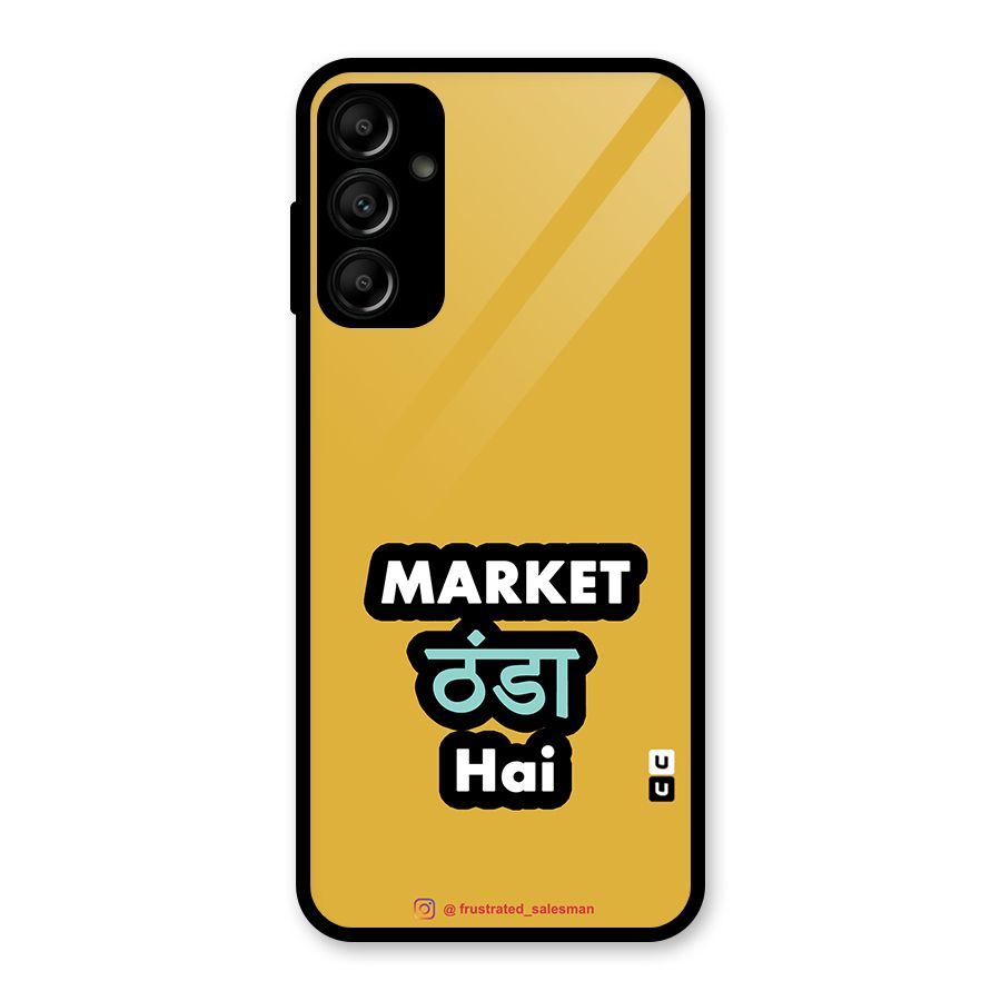 Market Thanda Hai Mustard Yellow Glass Back Case for Galaxy A14 5G