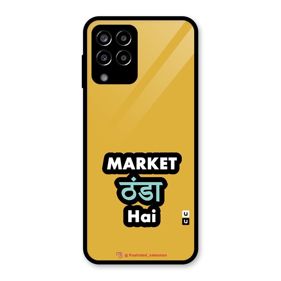 Market Thanda Hai Mustard Yellow Glass Back Case for Galaxy M33