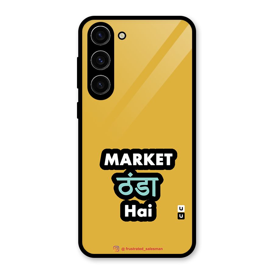 Market Thanda Hai Mustard Yellow Glass Back Case for Galaxy S23 Plus