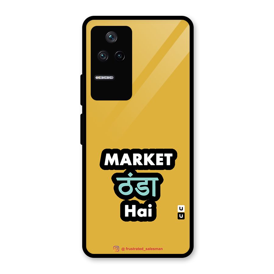 Market Thanda Hai Mustard Yellow Glass Back Case for Poco F4 5G