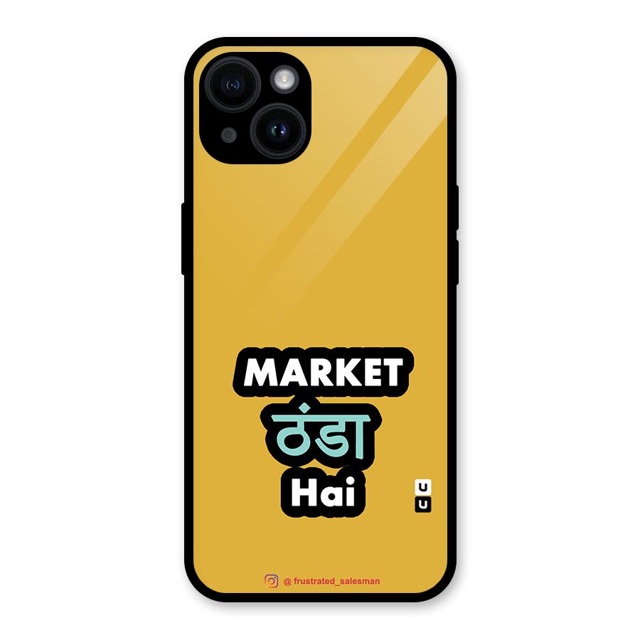 Market Thanda Hai Mustard Yellow Glass Back Case for iPhone 14