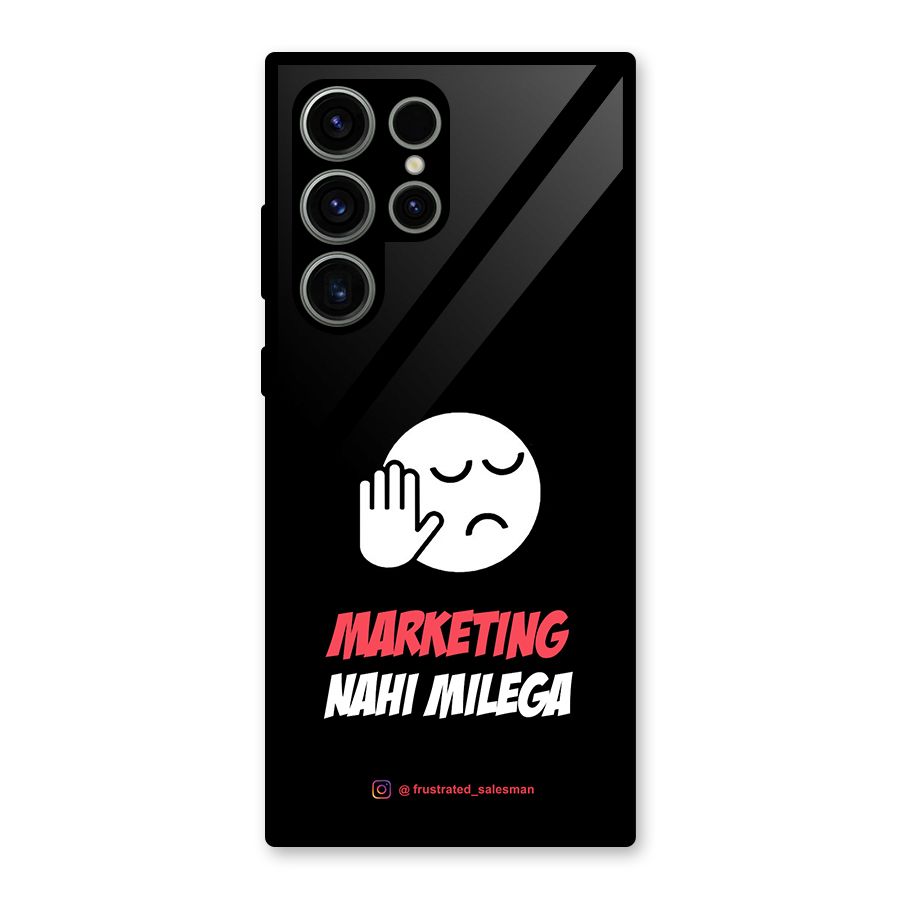 Marketing Nahi Milega Black Glass Back Case for Galaxy S23 Ultra