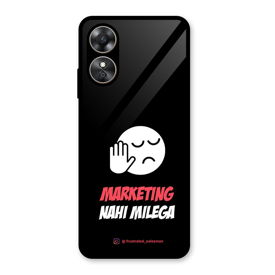 Marketing Nahi Milega Black Glass Back Case for Oppo A17