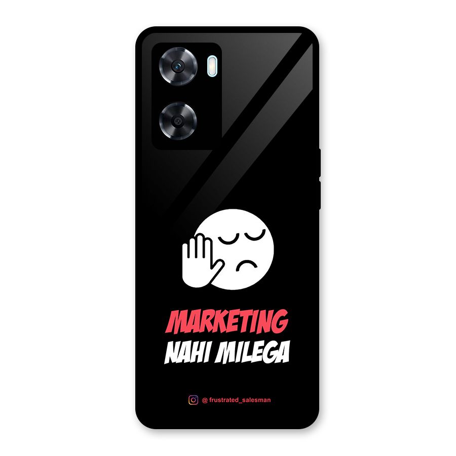 Marketing Nahi Milega Black Glass Back Case for Oppo A77