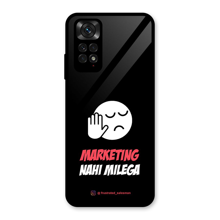 Marketing Nahi Milega Black Glass Back Case for Redmi Note 11