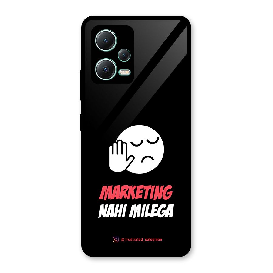 Marketing Nahi Milega Black Glass Back Case for Redmi Note 12 5G