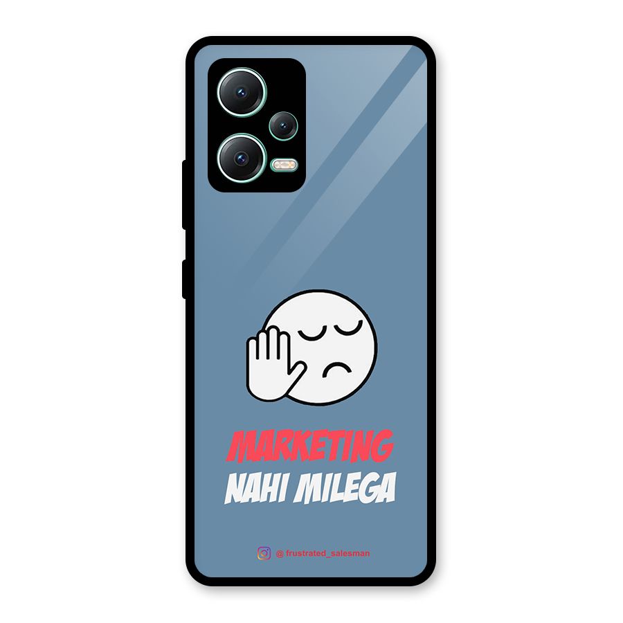 Marketing Nahi Milega SteelBlue Glass Back Case for Redmi Note 12 5G