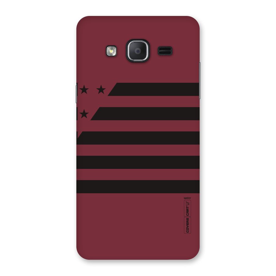 Maroon Star Striped Back Case for Galaxy On7 2015