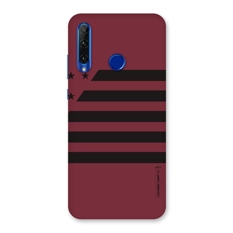 Maroon Star Striped Back Case for Honor 20i