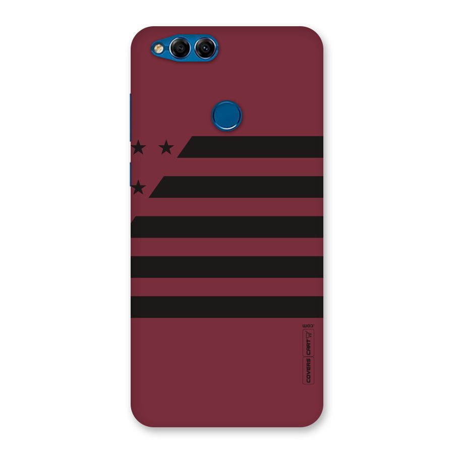 Maroon Star Striped Back Case for Honor 7X