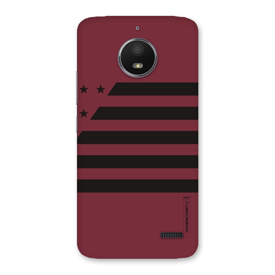 Maroon Star Striped Back Case for Moto E4