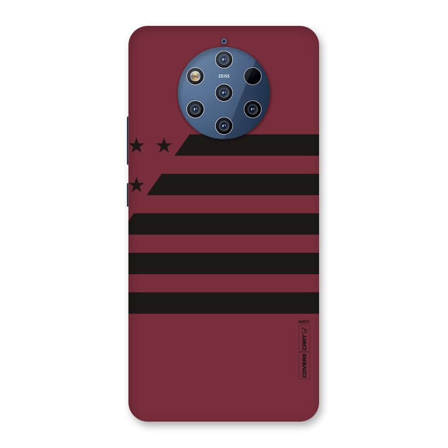 Maroon Star Striped Back Case for Nokia 9 PureView