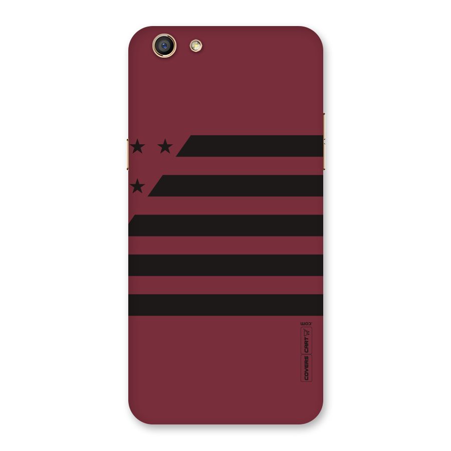 Maroon Star Striped Back Case for Oppo F3