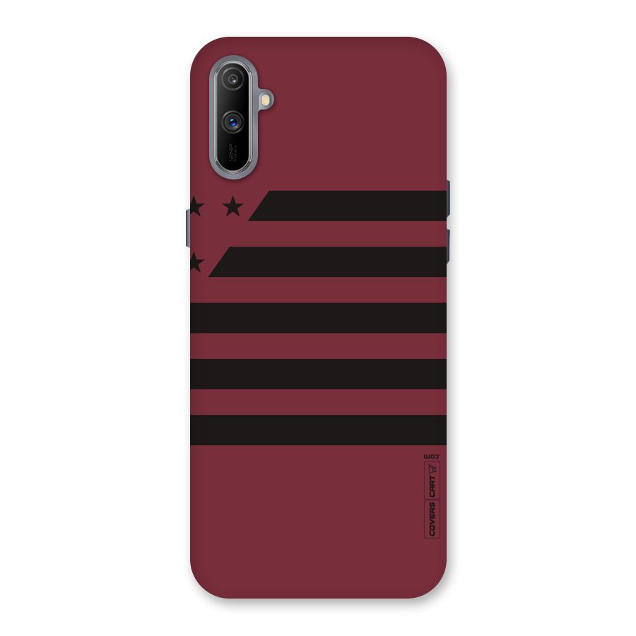 Maroon Star Striped Back Case for Realme C3