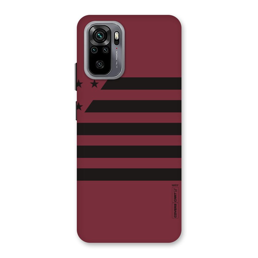 Maroon Star Striped Back Case for Redmi Note 10
