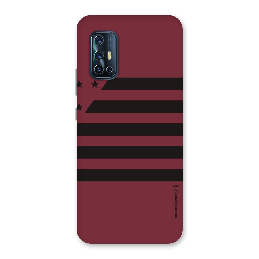 Maroon Star Striped Back Case for Vivo V17