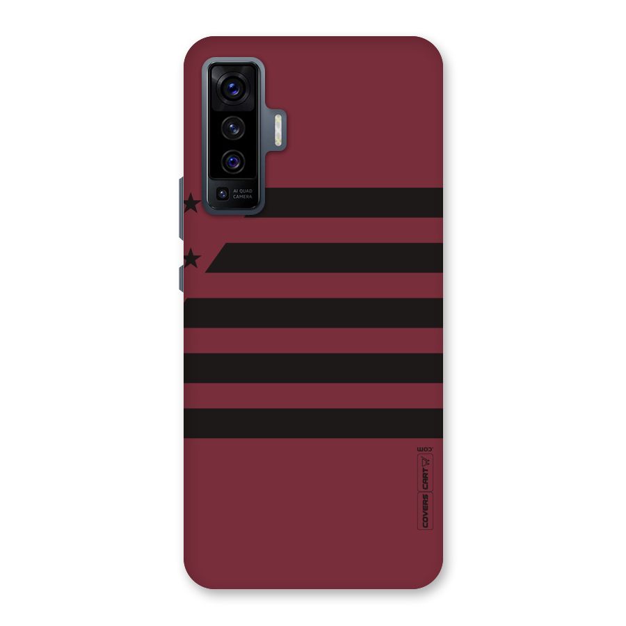 Maroon Star Striped Back Case for Vivo X50