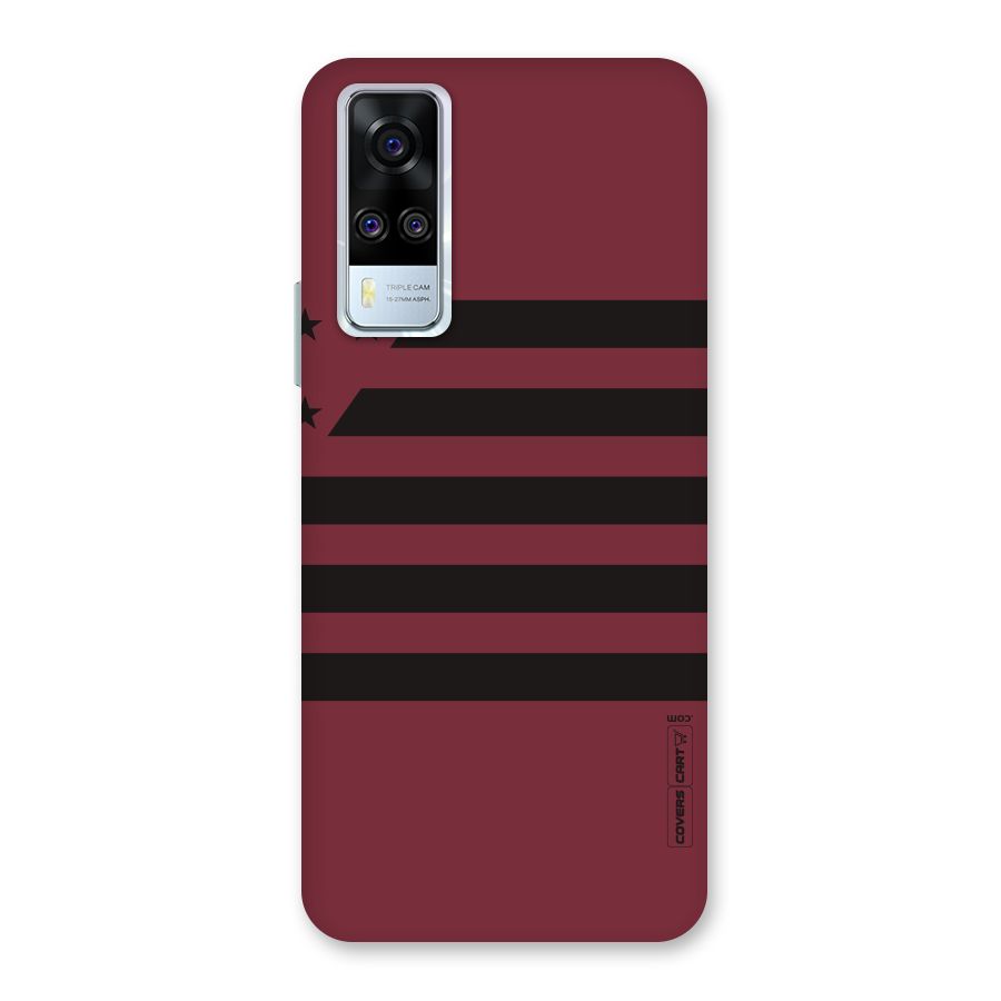 Maroon Star Striped Back Case for Vivo Y31