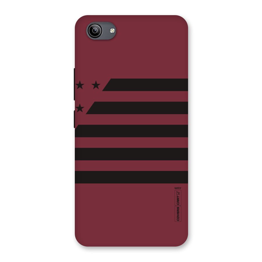 Maroon Star Striped Back Case for Vivo Y81i