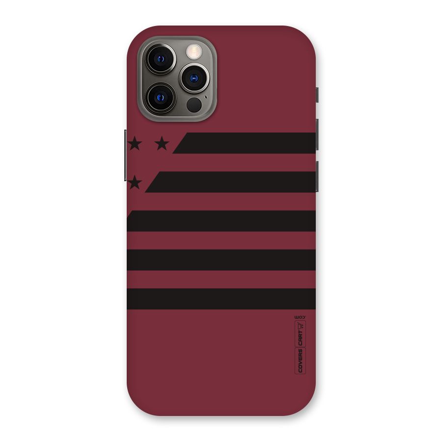 Maroon Star Striped Back Case for iPhone 12 Pro