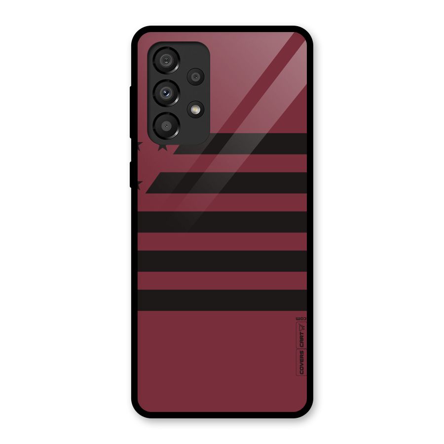 Maroon Star Striped Glass Back Case for Galaxy A33 5G
