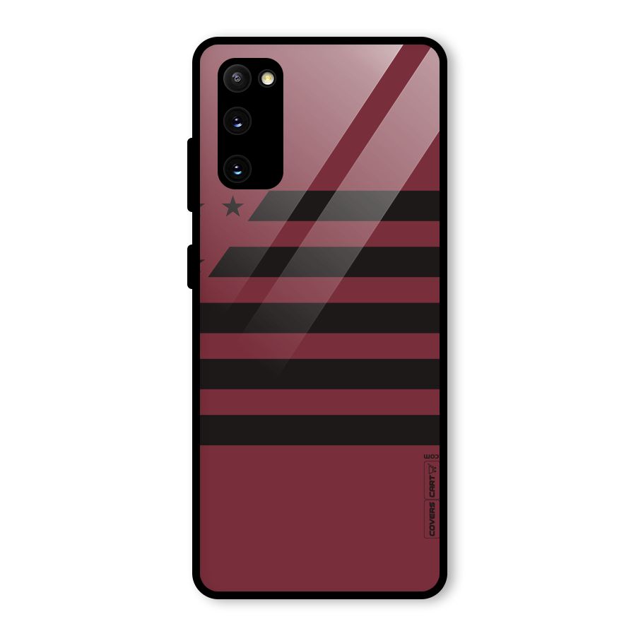 Maroon Star Striped Glass Back Case for Galaxy S20 FE 5G