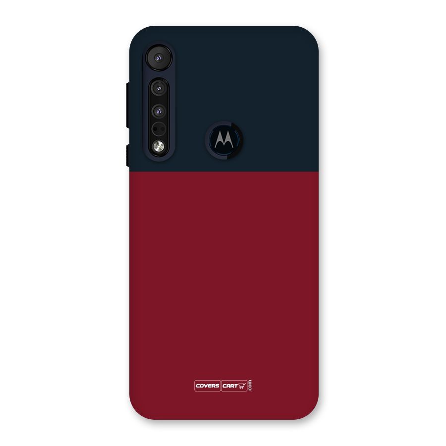 Maroon and Navy Blue Back Case for Motorola One Macro