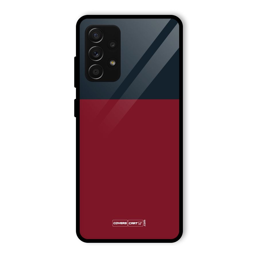 Maroon and Navy Blue Glass Back Case for Galaxy A53 5G