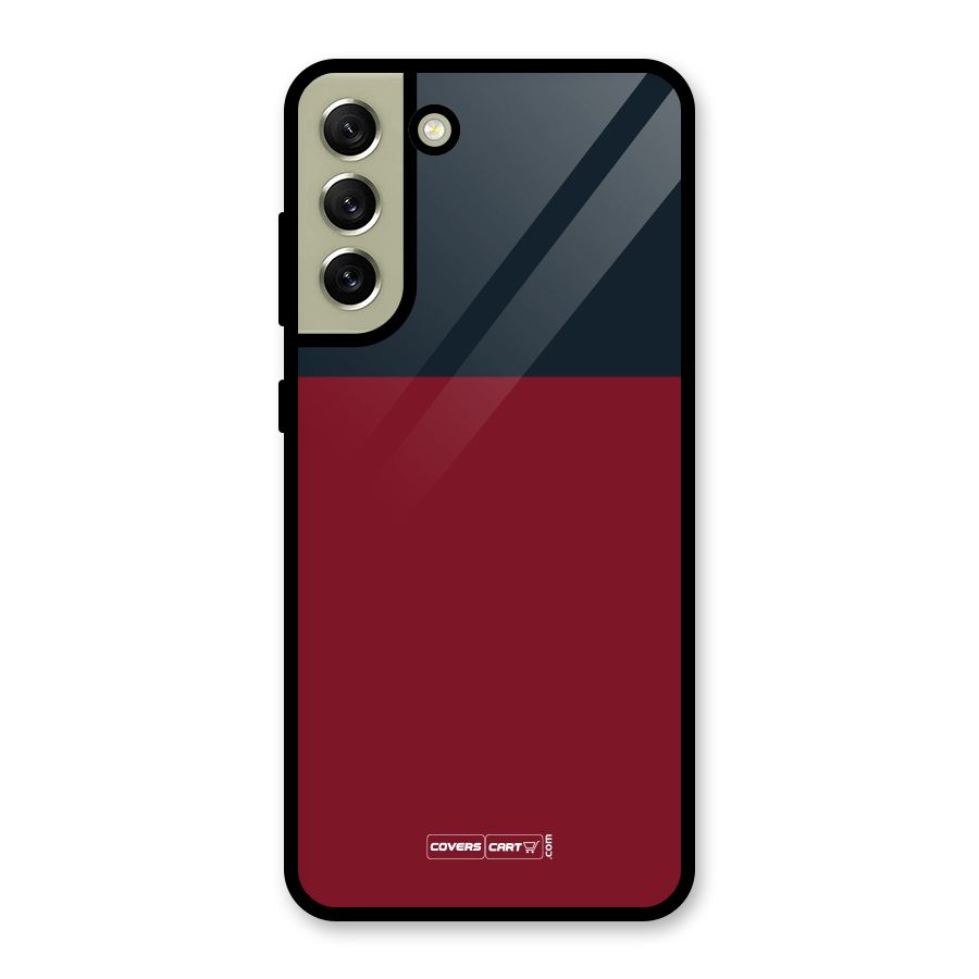 Maroon and Navy Blue Glass Back Case for Galaxy S21 FE 5G