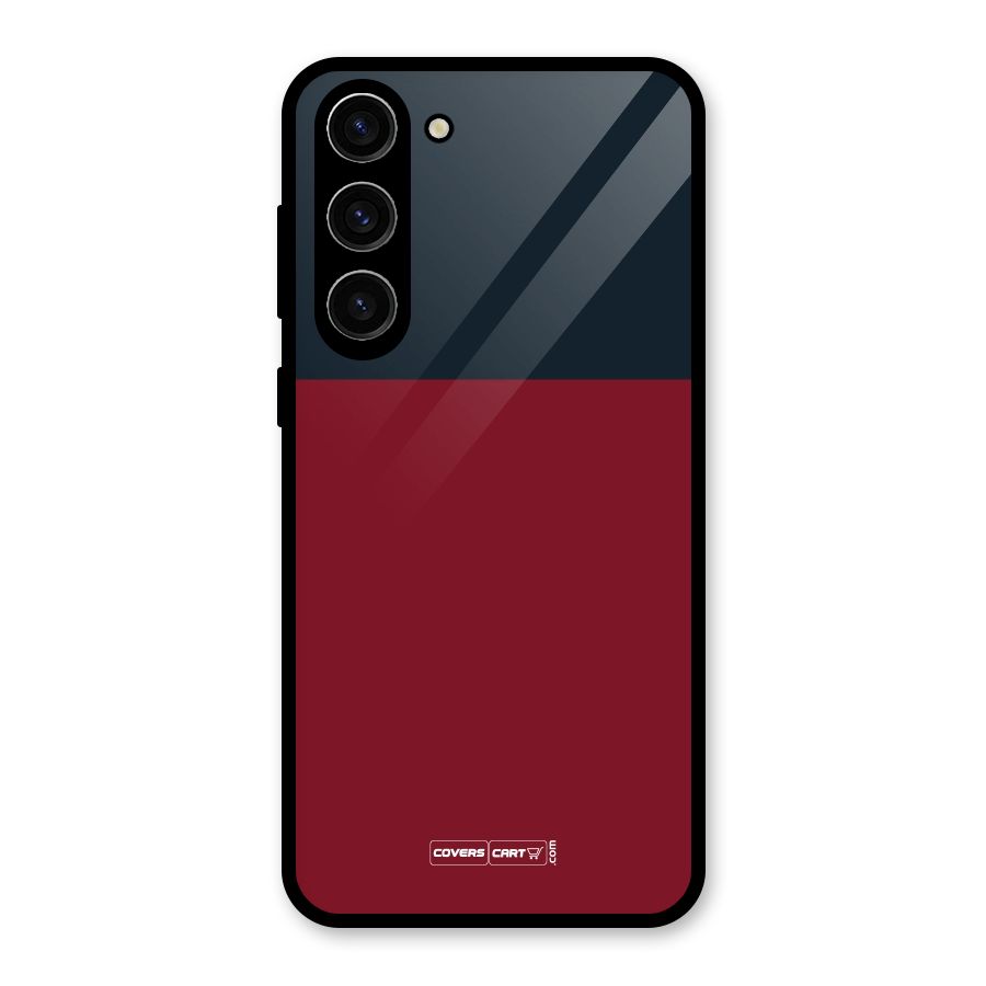 Maroon and Navy Blue Glass Back Case for Galaxy S23 Plus