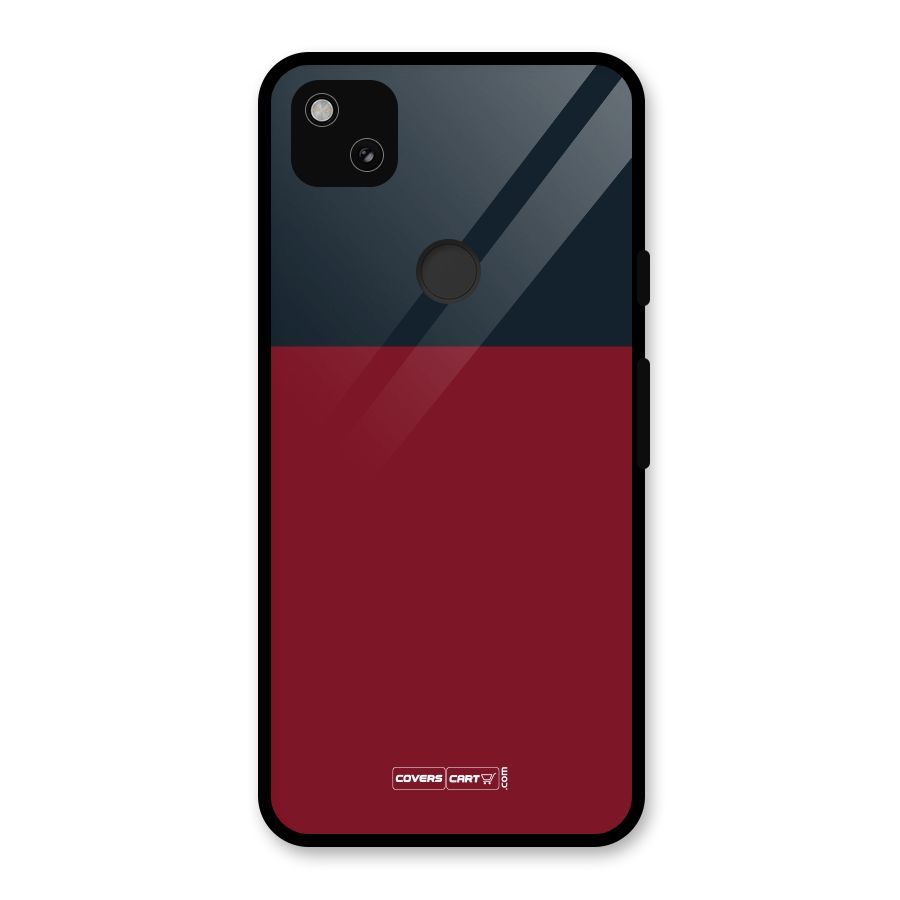Maroon and Navy Blue Glass Back Case for Google Pixel 4a