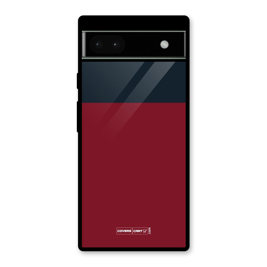 Maroon and Navy Blue Glass Back Case for Google Pixel 6a