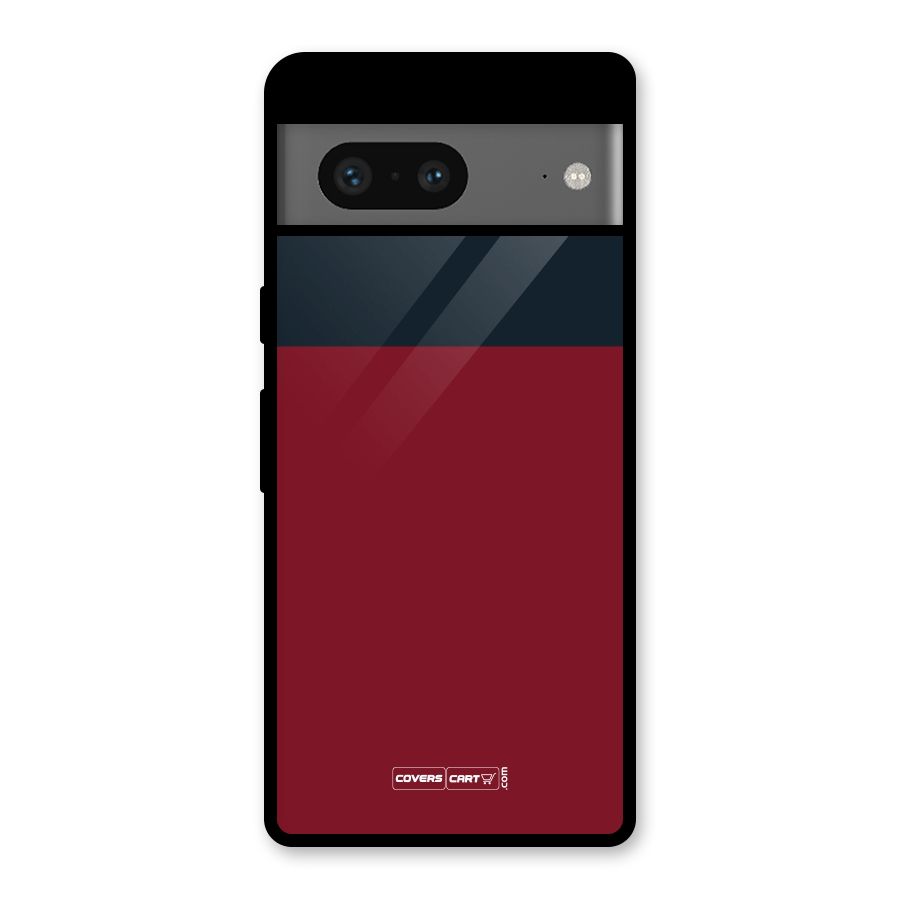 Maroon and Navy Blue Glass Back Case for Google Pixel 7