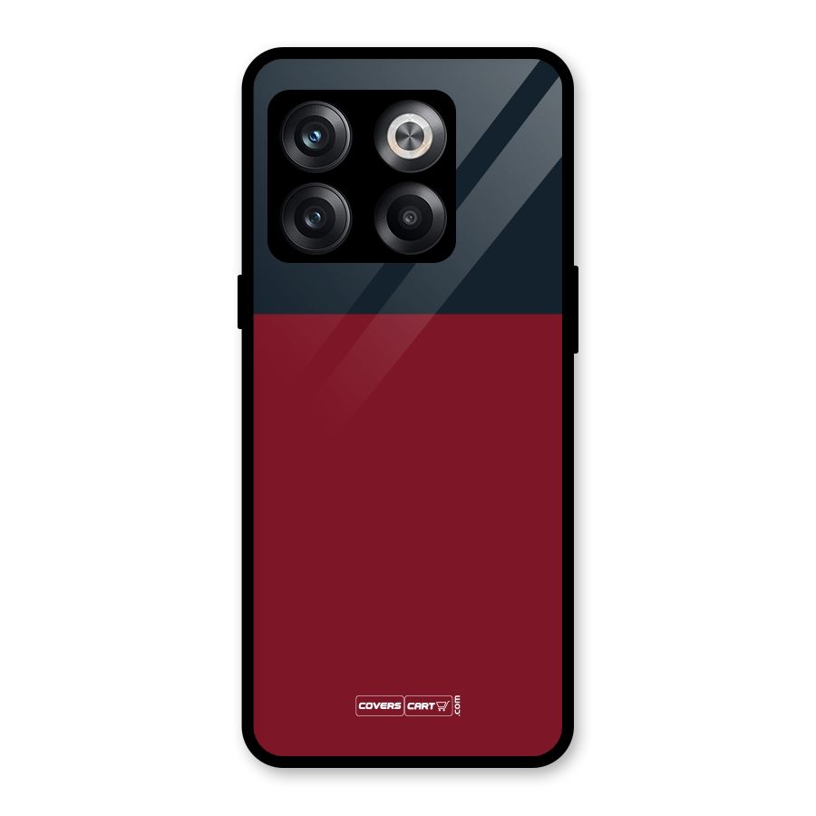 Maroon and Navy Blue Glass Back Case for OnePlus 10T