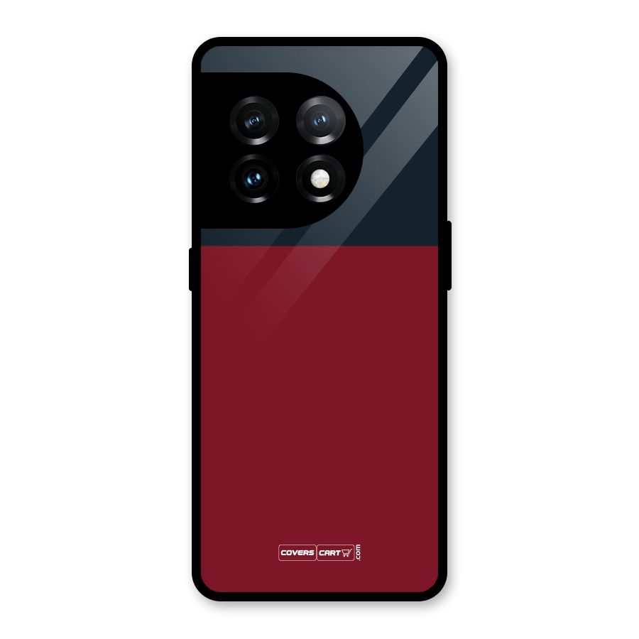 Maroon and Navy Blue Glass Back Case for OnePlus 11