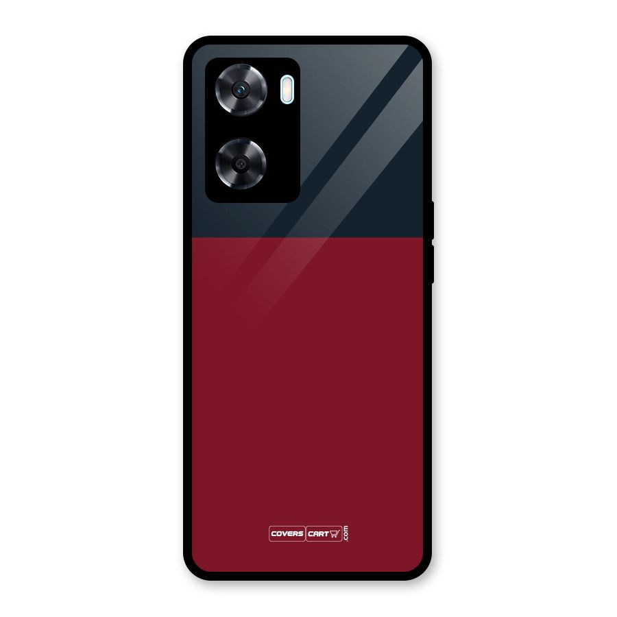 Maroon and Navy Blue Glass Back Case for Oppo A77