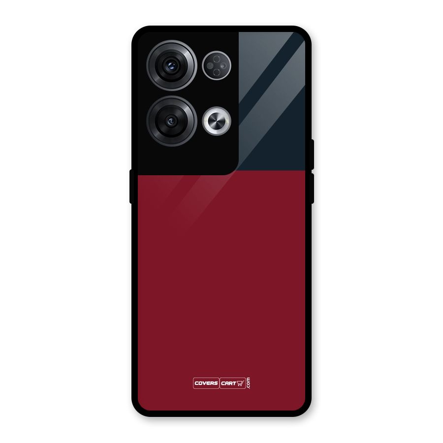 Maroon and Navy Blue Glass Back Case for Oppo Reno8 Pro 5G