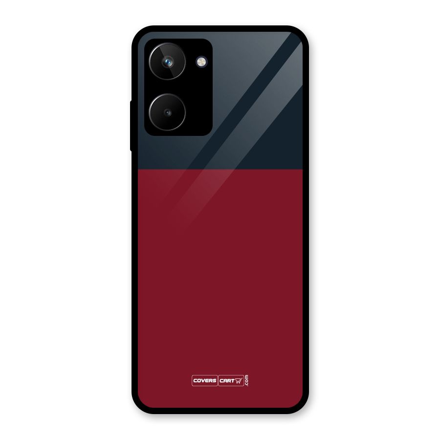 Maroon and Navy Blue Glass Back Case for Realme 10